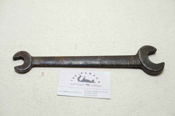 VERY UNUSUAL DOUBLE-ENDED WRENCH WITH RULE MEASUREMENTS