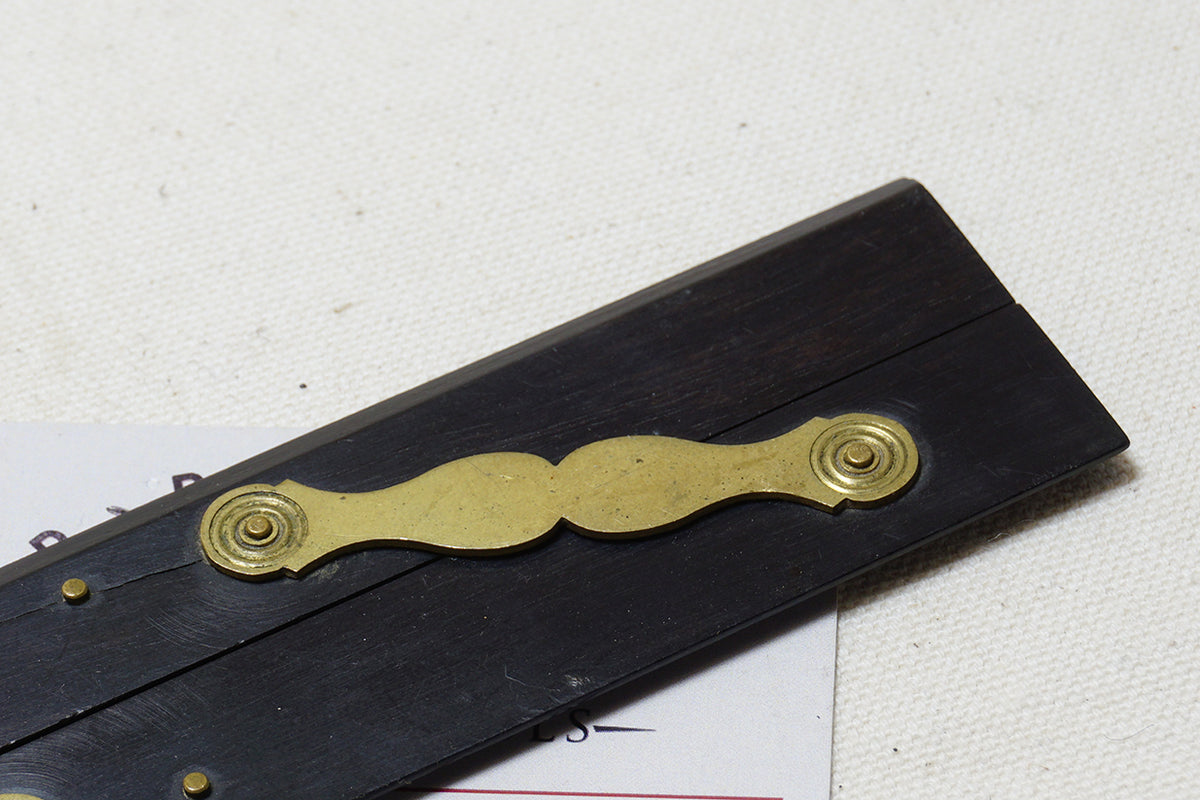 BEAUTIFUL DIMINUTIVE EBONY & BRASS PARALLEL RULE - 6