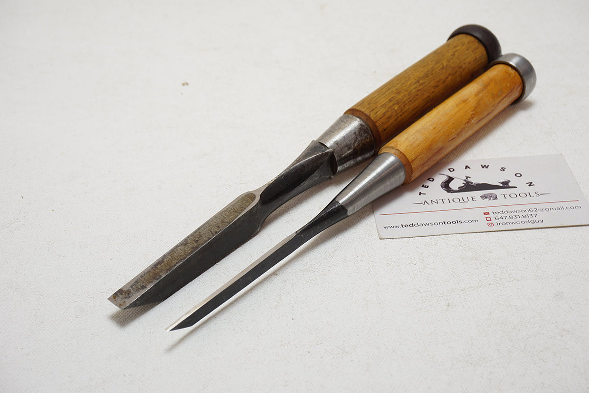 MINT PAIR OF JAPANESE MORTISE CHISELS - 3/8" & 1/16" - SHINOGI – Ted ...