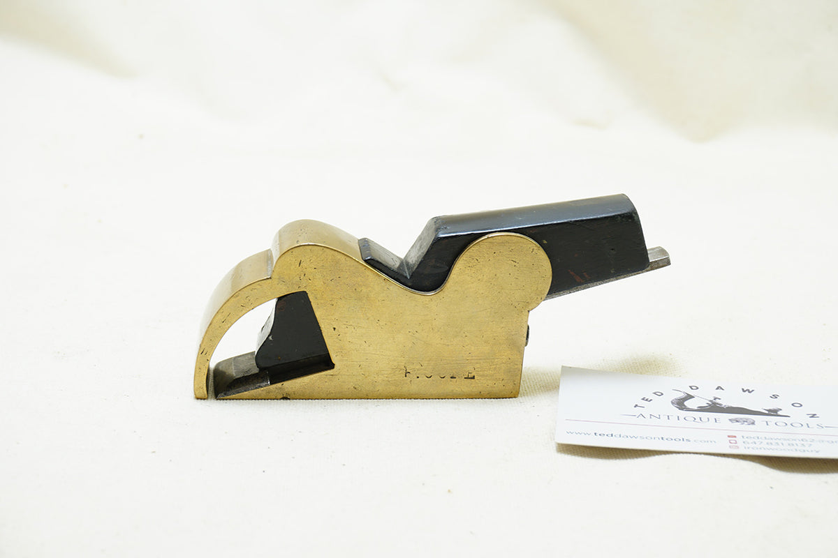 FINE BRASS BULLNOSE SHOULDER RABBET PLANE WITH EBONY WEDGE Ted Dawson