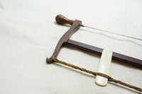 EXCEPTIONAL MINIATURE BOW SAW WITH BONE TOGGLE STICK