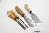 SET OF 4 CARVING CHISELS / GOUGES - HENRY TAYLOR ETC