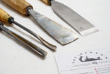 SET OF 4 CARVING CHISELS / GOUGES - HENRY TAYLOR ETC