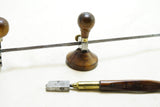 FINE PAIR OF ROSEWOOD HANDLED GLASS CUTTERS - CIRCULAR & STRAIGHT