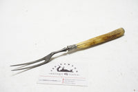 EARLY ANTLER HANDLED MEAT CARVING FORK