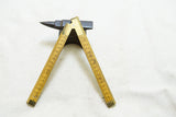 RARE BOXWOOD AND BRASS PRESTON FOLDING RULER / SQUARE