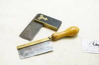 SET OF 3" ROSEWOOD & BRASS TRY SQUARE WITH 3 3/4" GENTLEMAN'S SAW
