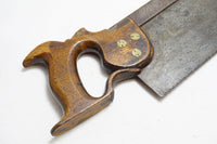 EARLY BLACK SELLARS & CO SPLIT NUT BACK SAW - C. 1880 - 16"