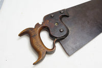 RARE 1870s RICHARDSON (?) ST. JOHN NEW BRUNSWICK HAND SAW - 26", 5 TPI