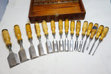 WOW! REMARKABLE SET OF 15 BERG ESKILSTUNA TANG BUTT CHISELS IN FITTED BOX