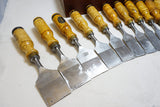 WOW! REMARKABLE SET OF 15 BERG ESKILSTUNA TANG BUTT CHISELS IN FITTED BOX