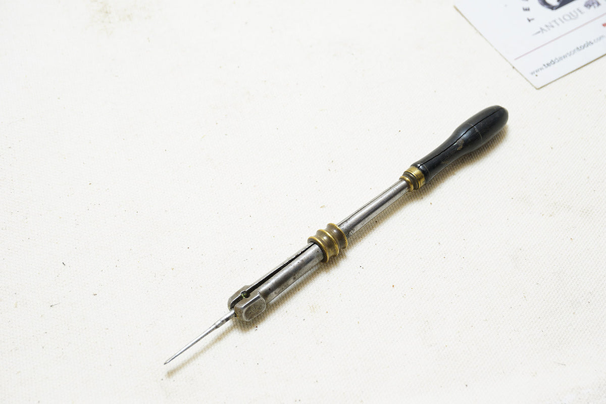 EXQUISITE EARLY JEWELLER'S PIN VISE BRASS & EBONY Ted Dawson