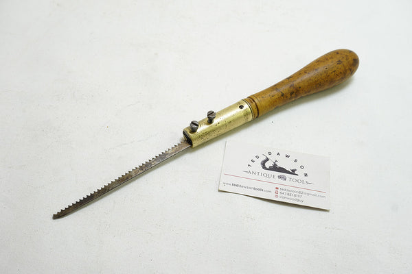 LOVELY BOXWOOD & BRASS ADJUSTABLE COMPASS / PAD SAW