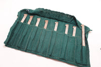 SUPERB SET OF 8 I. SORBY PLOW IRONS IN HANDMADE FELT ROLL - SIZE 1~8