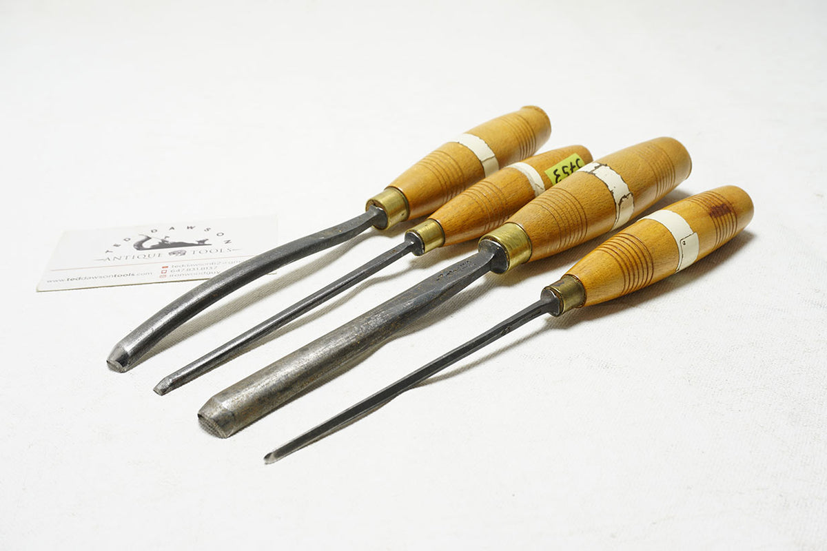 FINE SET OF 4 S. J. ADDIS CARVING TOOLS / GOUGES – Ted Dawson Antique Tools