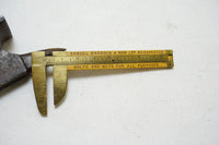 UNUSUAL 4" RABONE BRASS & BOXWOOD ADVERTISING CALIPER RULE