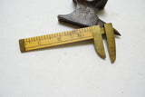 UNUSUAL 4" RABONE BRASS & BOXWOOD ADVERTISING CALIPER RULE