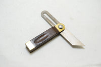 FINE EARLY STANLEY ROSEWOOD & BRASS BEVEL SQUARE - PAT 9-6-04
