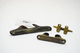 3 VINTAGE BRASS ROPE TIE DOWN CLEATS - NAUTICAL MARINE