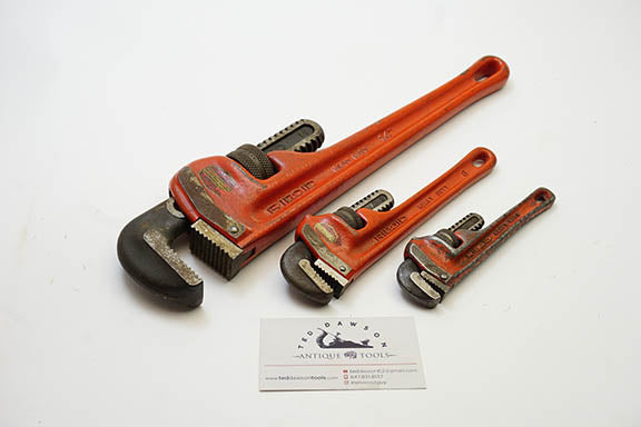 VINTAGE SET OF 3 FINE RIGID PIPE WRENCHES