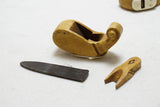 REMARKABLE PAIR OF MINI 'BONE' SOLED BOXWOOD DUTCH LUTHIER PLANES