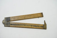 FINE LUFKIN NO. 372 BOXWOOD & BRASS CALIPER RULE - 1FT 2 FOLD