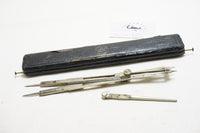 FINE GERMAN SILVER 10" PROPORTIONAL DIVIDERS + COMPASS DIVIDER WITH CAP