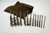 GREAT USER SET OF 13 BRACE BITS IN CANVAS ROLL - VARIOUS MAKERS