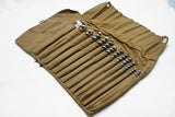 MINTY SET OF 13 JENNINGS AUGER BITS IN JENNINGS ROLL - PLUS 2