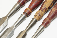 LONG SET OF 4 STANLEY NO. 720 CHISELS - 1/2" ~ 1 1/4"
