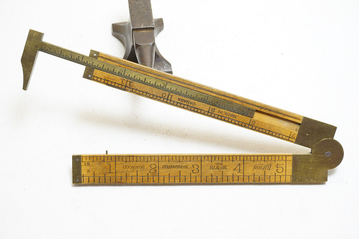 LUFKIN NO. 371 FOLDING CALIPER RULE - 1FT 2 FOLD – Ted Dawson Antique Tools