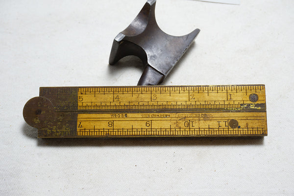 FINE CHAPIN STEPHENS NO. 036 BOXWOOD & BRASS INCLINOMETER RULE
