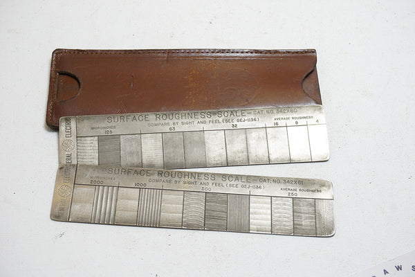 GENERAL ELECTRIC SURFACE ROUGHNESS SCALE IN LEATHER CASE - CAT. NO. 342X60