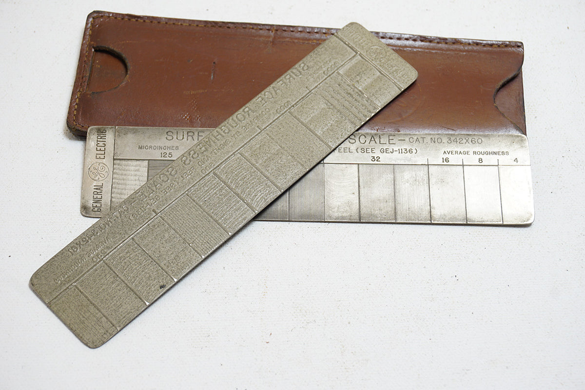GENERAL ELECTRIC SURFACE ROUGHNESS SCALE IN LEATHER CASE CAT. NO. 34