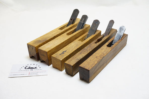 SET OF 5 JAPANESE CHAMFER STYLE KANNA / MOLDING PLANES