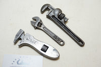 LOT OF 3 SMALL ADJUSTABLE WRENCHES