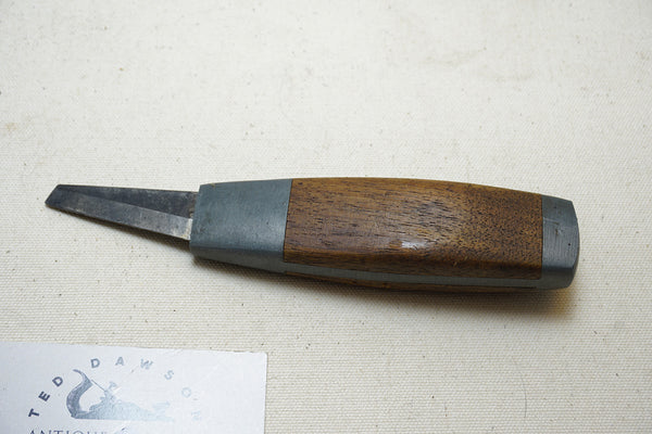 EXCELLENT MAHOGANY CARVING KNIFE WITH FULL ORIGINAL BLADE