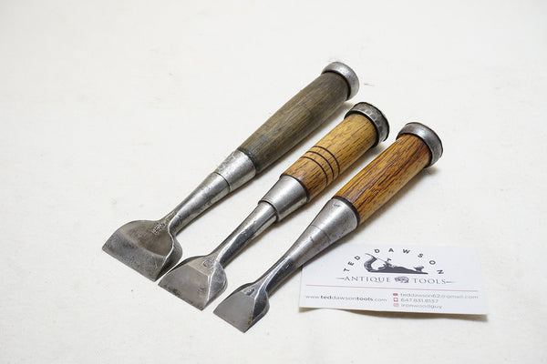 FINE SET OF 3 JAPANESE NOMI / BUTT CHISELS