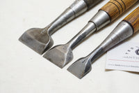 FINE SET OF 3 JAPANESE NOMI / BUTT CHISELS