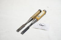 CLEAN FINE PAIR OF JAPANESE MORTISE + BENCH CHISELS
