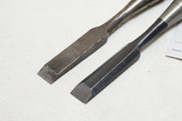 CLEAN FINE PAIR OF JAPANESE MORTISE + BENCH CHISELS