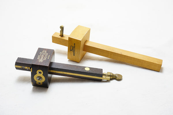 2 LIKE NEW MARPLES MORTISE GAUGE + FOOTPRINT SLITTING GAUGE