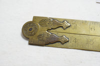 RARE EARLY RABONE BRASS FOLDING RULE WITH DECORATIVE HINGE