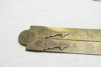 RARE EARLY RABONE BRASS FOLDING RULE WITH DECORATIVE HINGE