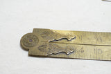 RARE EARLY RABONE BRASS FOLDING RULE WITH DECORATIVE HINGE