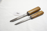 FINE PAIR OF HEAVY MORTISE CHISELS - 1/8" & 3/8"
