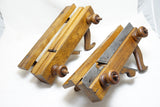 BEAUTIFUL PAIR OF D. R. BARTON HANDLED PLANK MATCH TONGUE & GROOVE PLANES