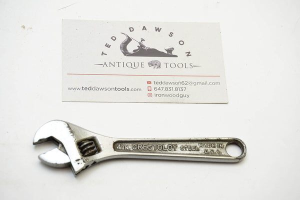 EARLY 4" CRESCENT TOOL CO. ADJUSTABLE WRENCH - CRESTOLOY