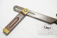 ROSEWOOD AND BRASS STANLEY SWEETHEART SLIDING BEVEL SQUARE