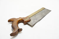 VERY FINE CA 1880 SPEAR & JACKSON NO. 26 BRASS BACK DOVETAIL SAW - 8" 16 TPI